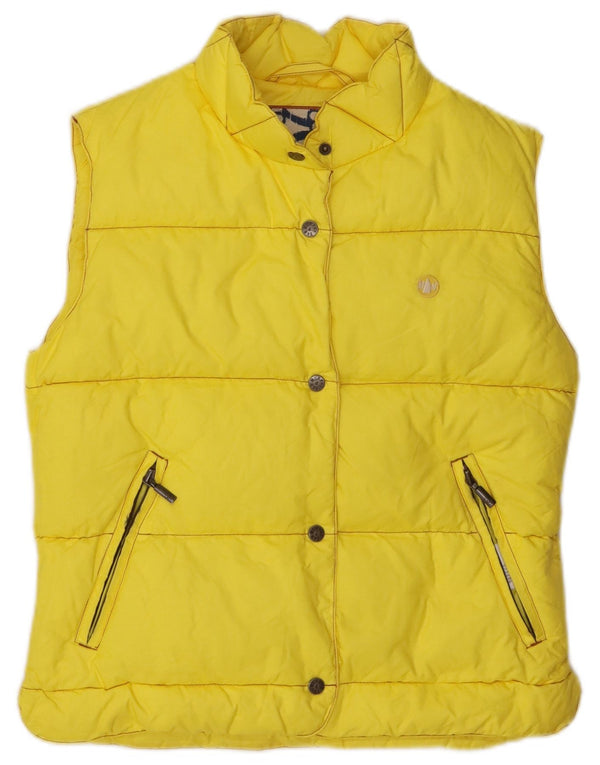 Colete acolchoado feminino Murphy & Nye UK 10 pequeno nylon amarelo