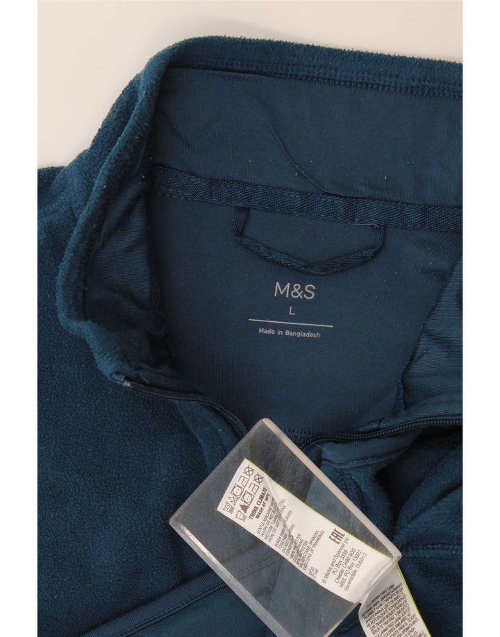 Jaqueta de lã masculina Marks & Spencer Reino Unido 40 grande poliéster azul marinho