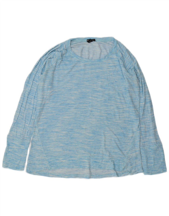 Campeão Feminino Top Manga Longa UK 18 XL Azul Flecked Rayon