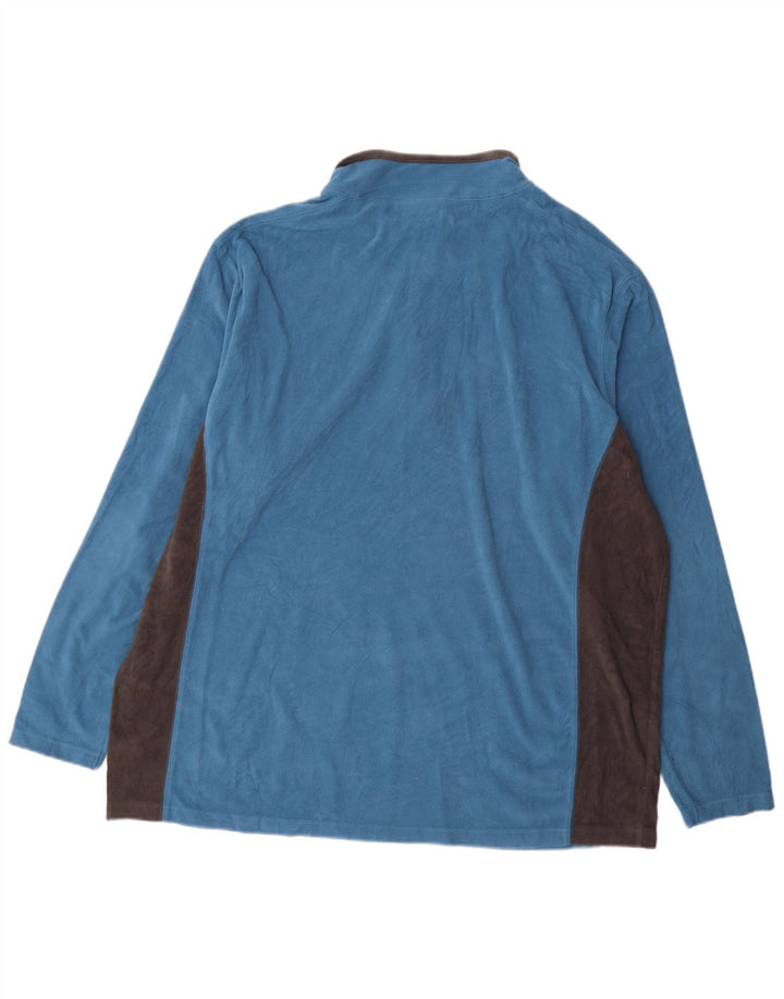 Suéter de lã masculino COLUMBIA com zíper e gola 2XL azul poliéster colorblock