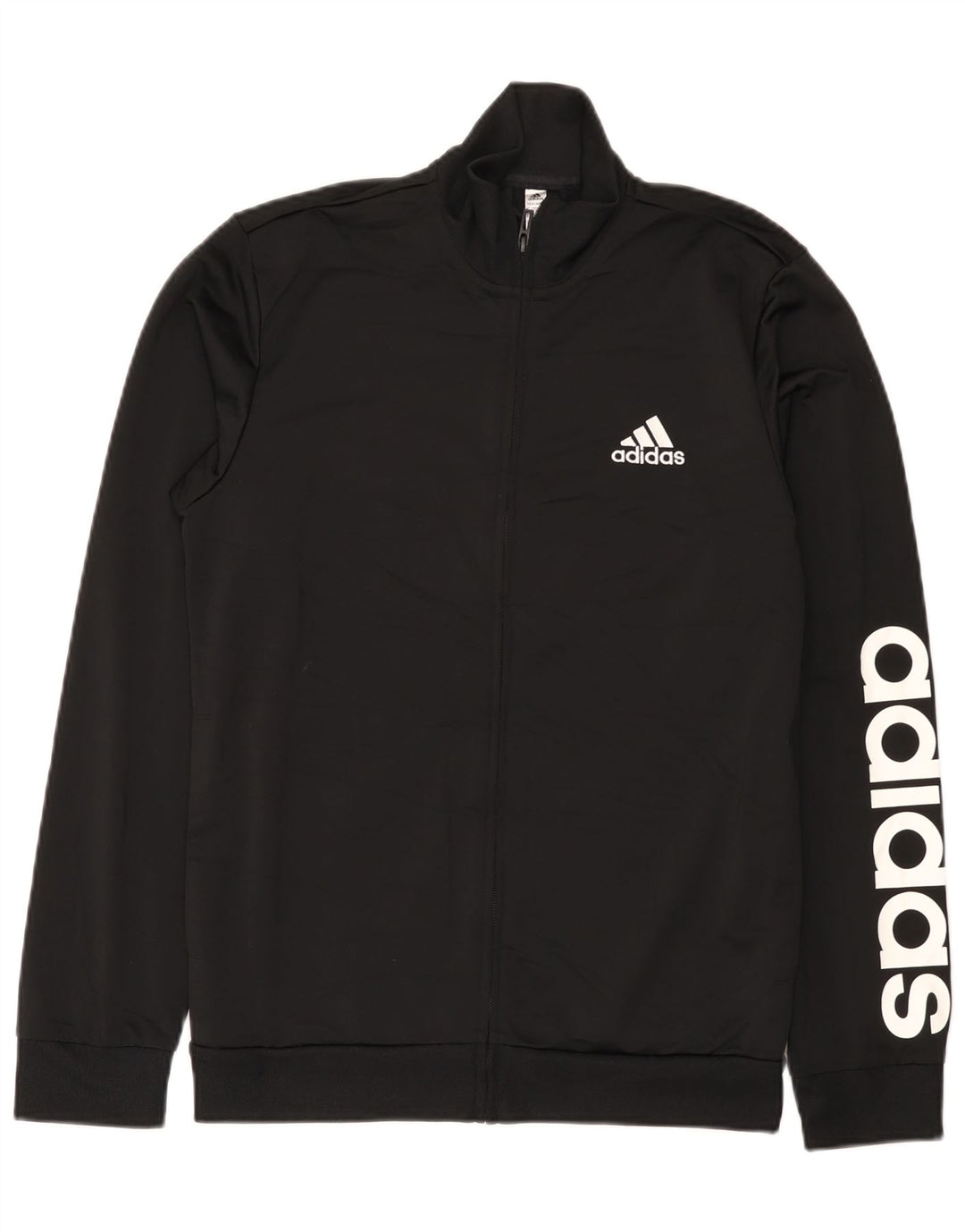 Adidas Mens Graphic Tracksuit Top Jacket UK 38/40 Médio Preto Poliéster