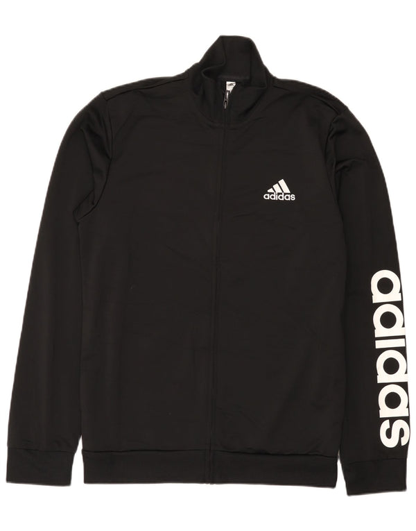 Adidas Mens Graphic Tracksuit Top Jacket UK 38/40 Médio Preto Poliéster