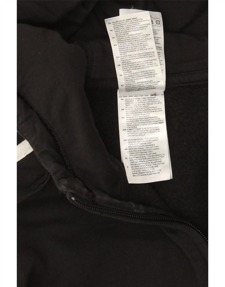 Adidas masculino zip moletom com capuz médio algodão preto