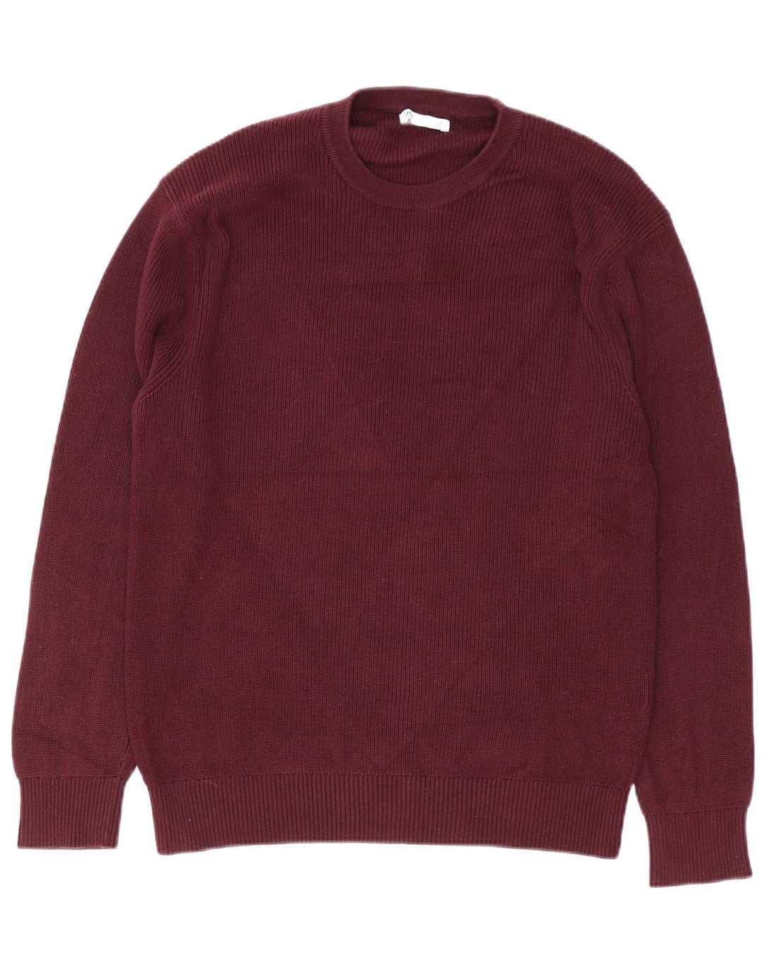 Suéter masculino Zara com gola redonda, algodão médio Borgonha