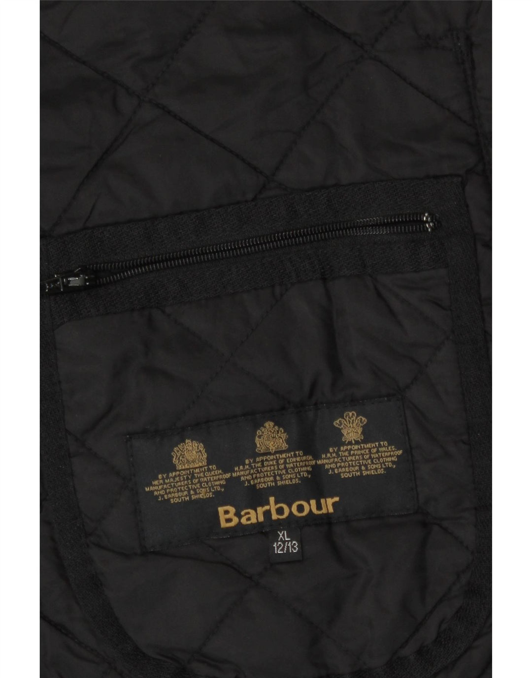 Jaqueta acolchoada Barbour Boys 12-13 anos XL preto poliéster