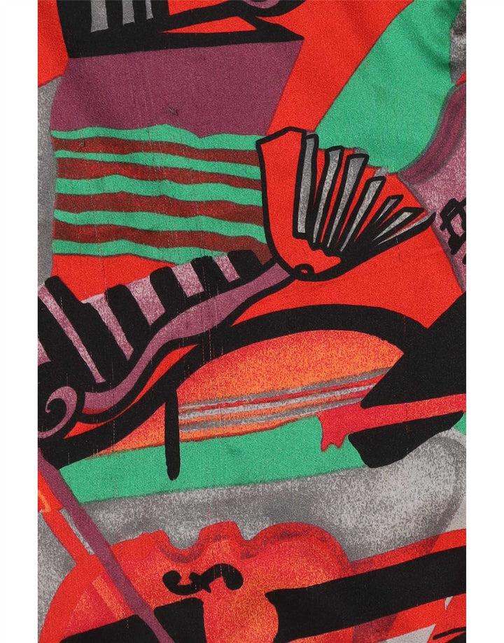 Camisa feminina Renato Balestra UK 16 grande multicolorida geométrica
