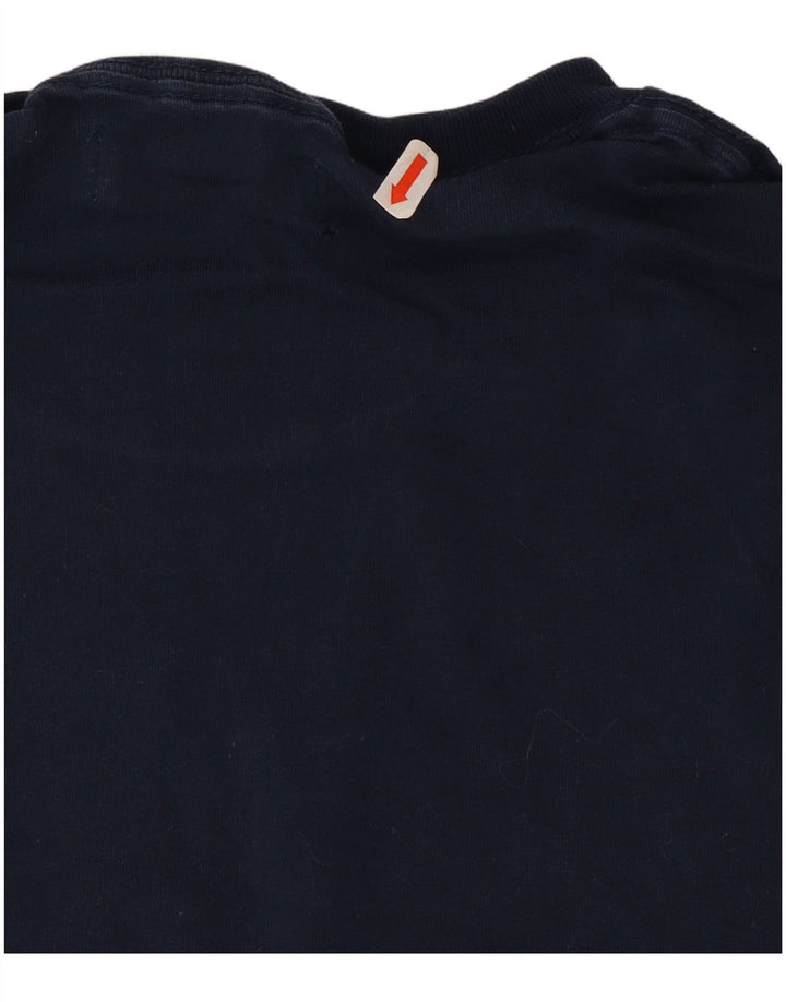Adidas Camiseta Masculina Top Médio Azul Marinho Listrado Algodão