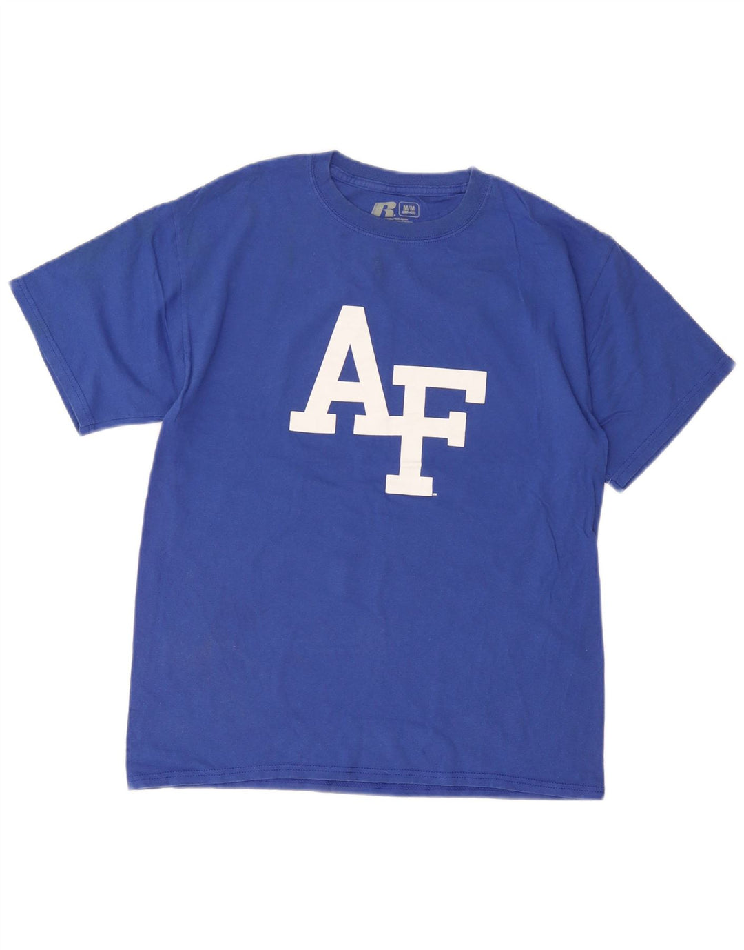 Russell Athletic Camiseta masculina gráfica Top médio algodão azul