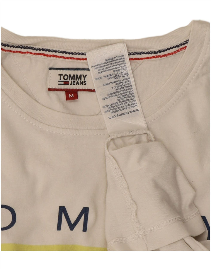 Camiseta feminina TOMMY HILFIGER com estampa gráfica UK 14 algodão branco médio