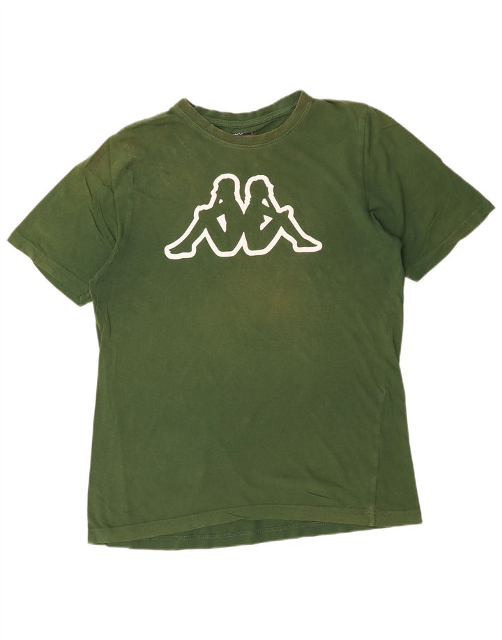 Camiseta gráfica masculina Kappa Top médio algodão verde