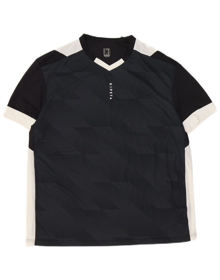 Camiseta gráfica masculina Decathlon Top 2XL preto colorblock