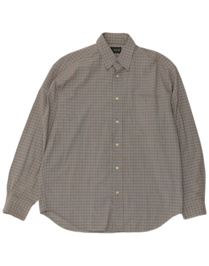 Camisa masculina J. Crew grande algodão xadrez azul