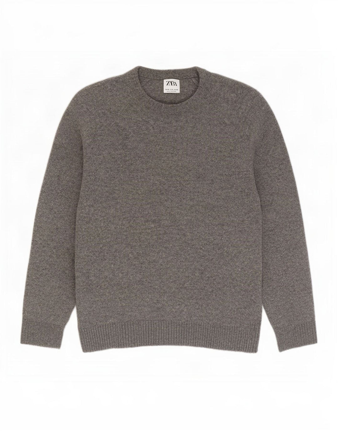 Suéter masculino Zara com gola canoa e lã cinza pequena