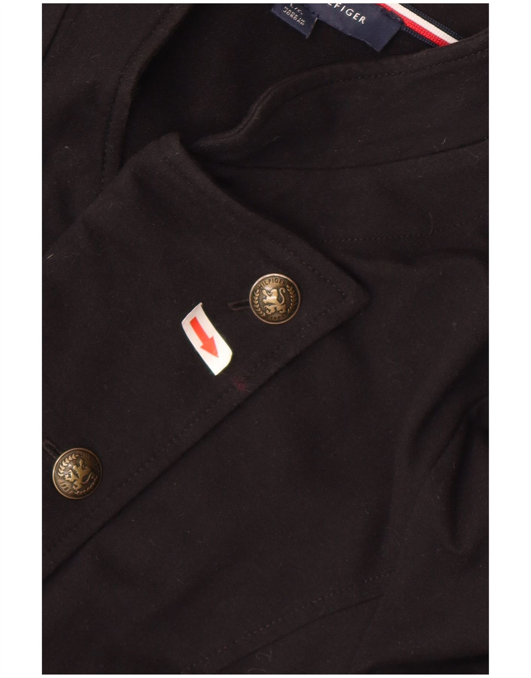 Cardigan feminino Tommy Hilfiger UK 16 grande algodão preto