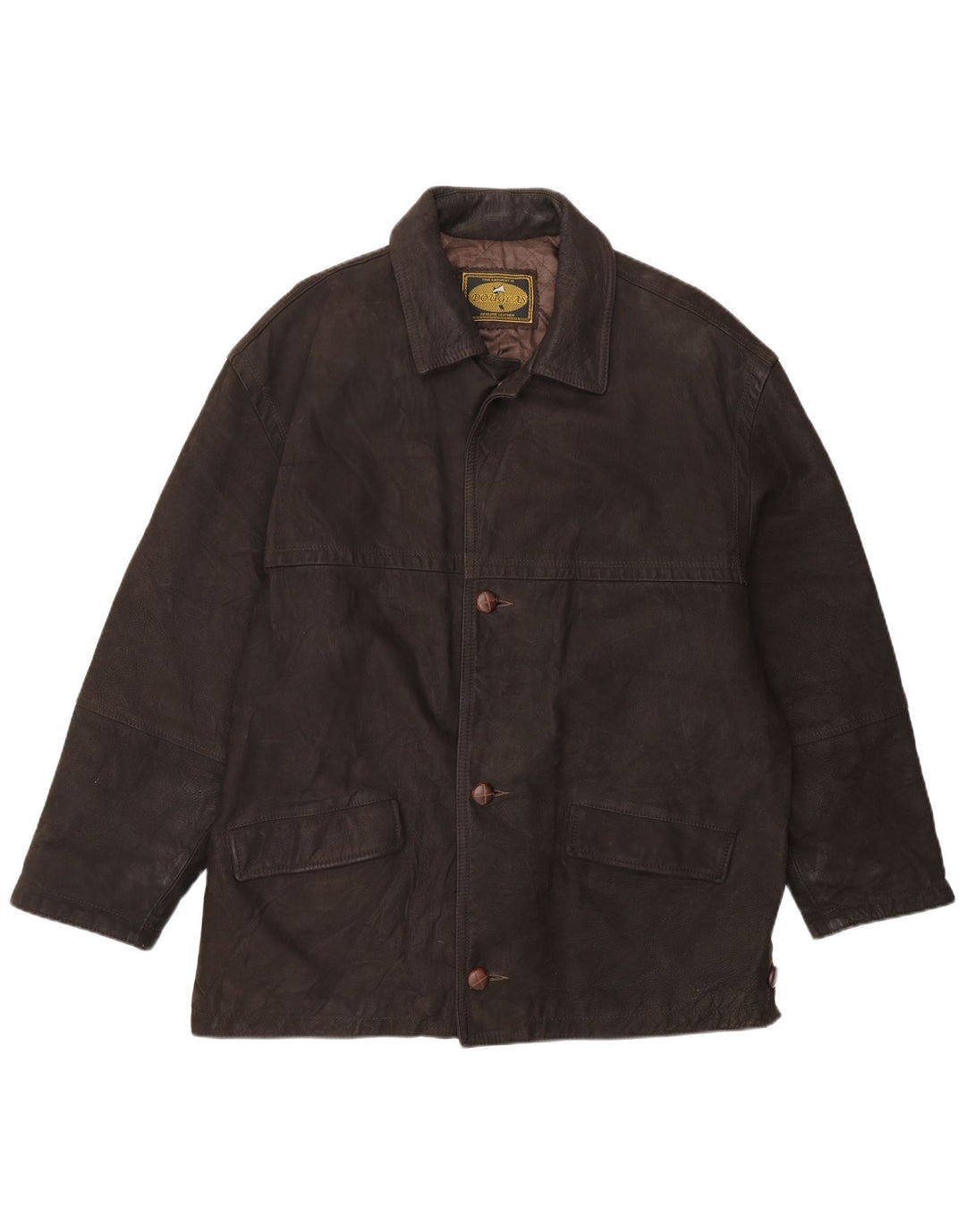 Jaqueta de couro masculina Douglas UK 42 XL marrom