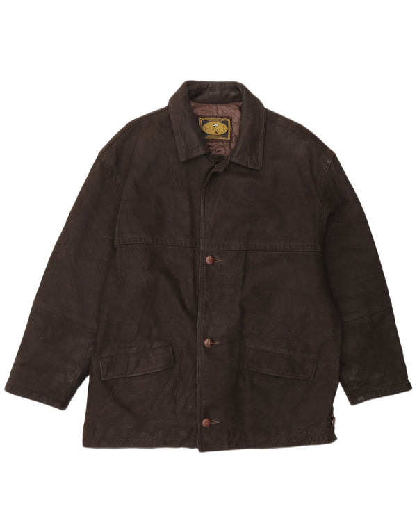 Jaqueta de couro masculina Douglas UK 42 XL marrom