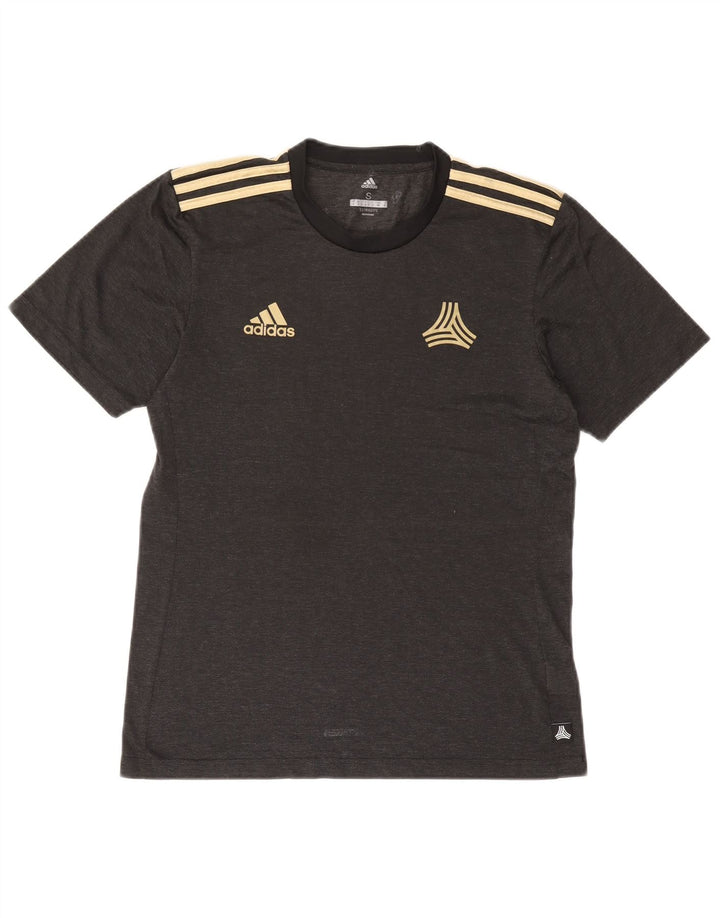 ADIDAS Mens Climalite T-Shirt Top Pequeno Poliéster Cinzento