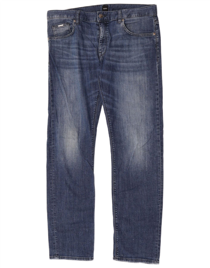 Hugo Boss Masculino Stretch Slim Jeans W34 L32 Azul Algodão
