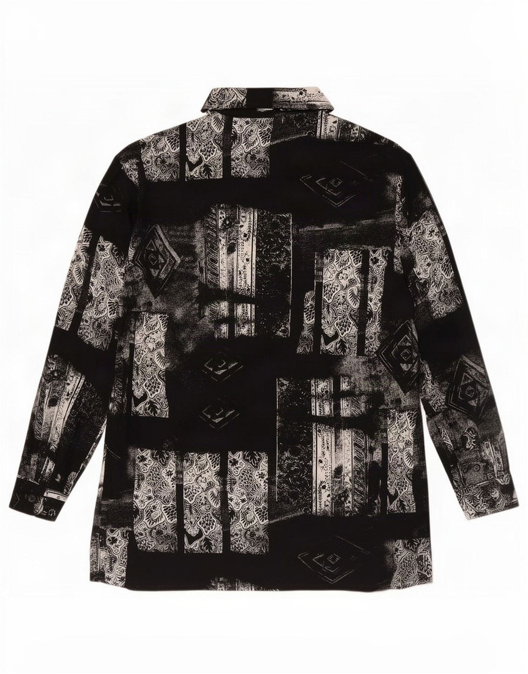 Camisa Longline Feminina Bianca UE 42 Grande Patchwork Preto