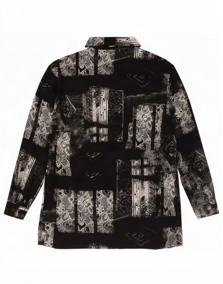 Camisa Longline Feminina Bianca UE 42 Grande Patchwork Preto