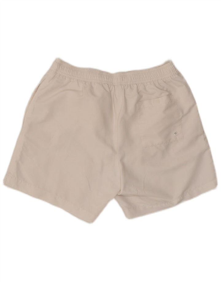 Shorts de natação masculino Calvin Klein gráfico médio branco poliéster
