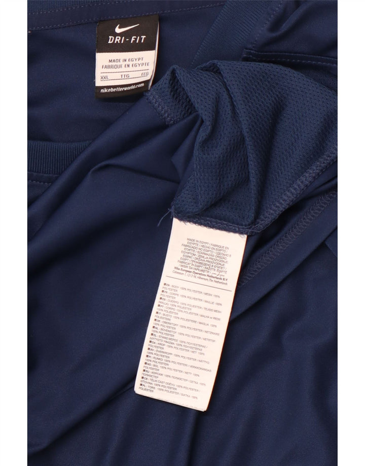 Camiseta masculina NIKE Dri Fit Graphic 2XL azul marinho poliéster