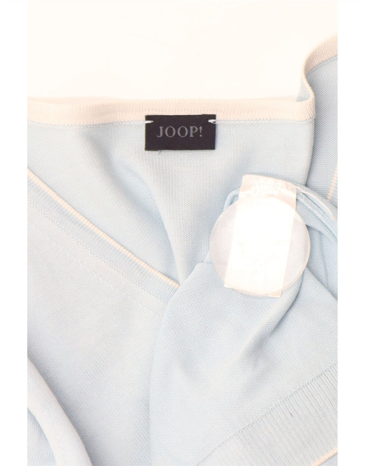 Suéter feminino JOOP com decote em V EU 38 algodão azul médio