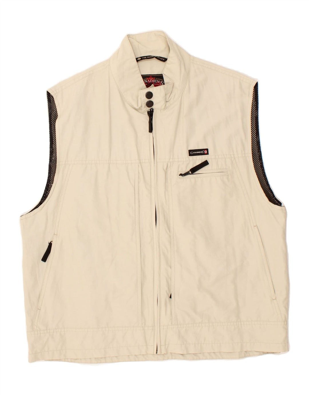 CANADIENS Mens Gilet UK 42 XL Beige Cotton Vintage Canadiens and Second-Hand Canadiens from Messina Hembry 
