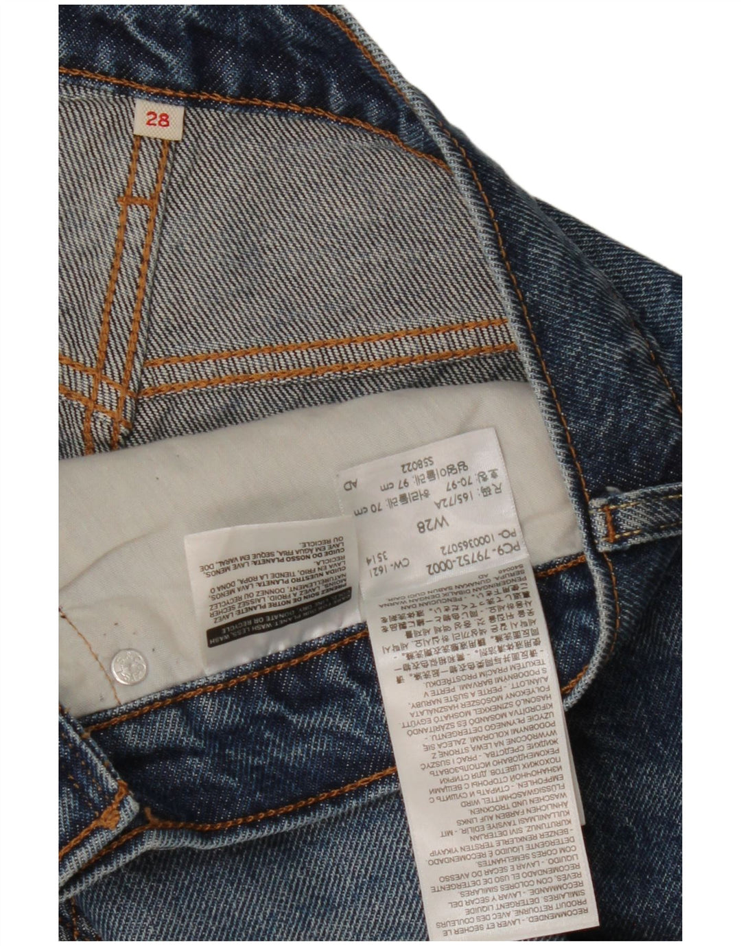 Saia jeans feminina Levi's W28 algodão azul médio
