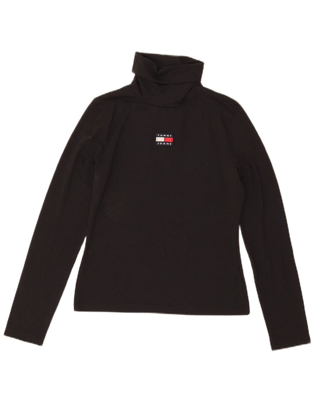 Tommy Hilfiger Top gráfico feminino manga comprida UK 14 médio preto poliéster