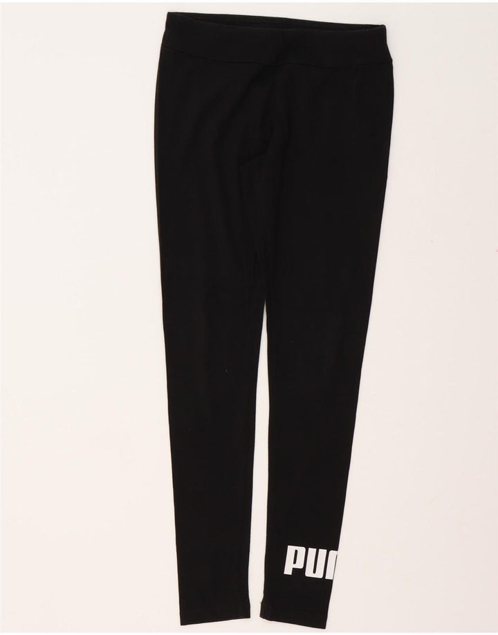 Leggings PUMA Feminino UK 10 Pequeno Algodão Preto