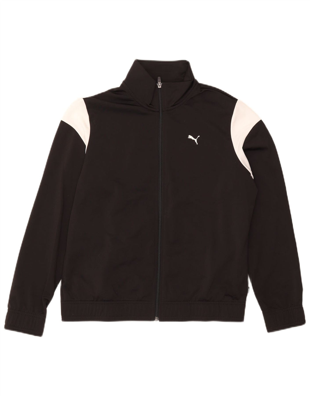 PUMA Womens Tracksuit Top Jacket UK 14 Médio Preto Colourblock Poliéster