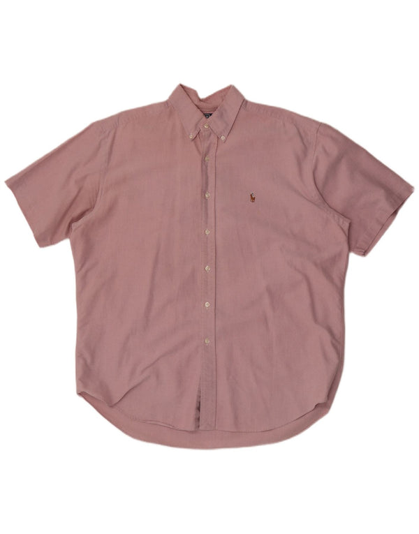 Polo Ralph Lauren Masculino Blake manga curta camisa solta grande algodão rosa