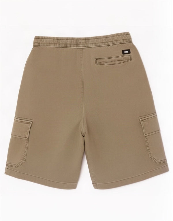 Zara Mens Cargo Shorts Pequeno W30 Algodão Cáqui