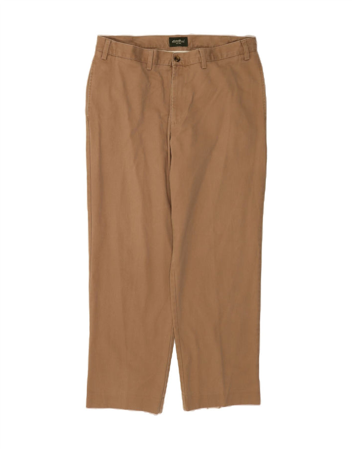 EDDIE BAUER Mens Straight Chino Trousers W38 L32 Beige Cotton Vintage Eddie Bauer and Second-Hand Eddie Bauer from Messina Hembry 