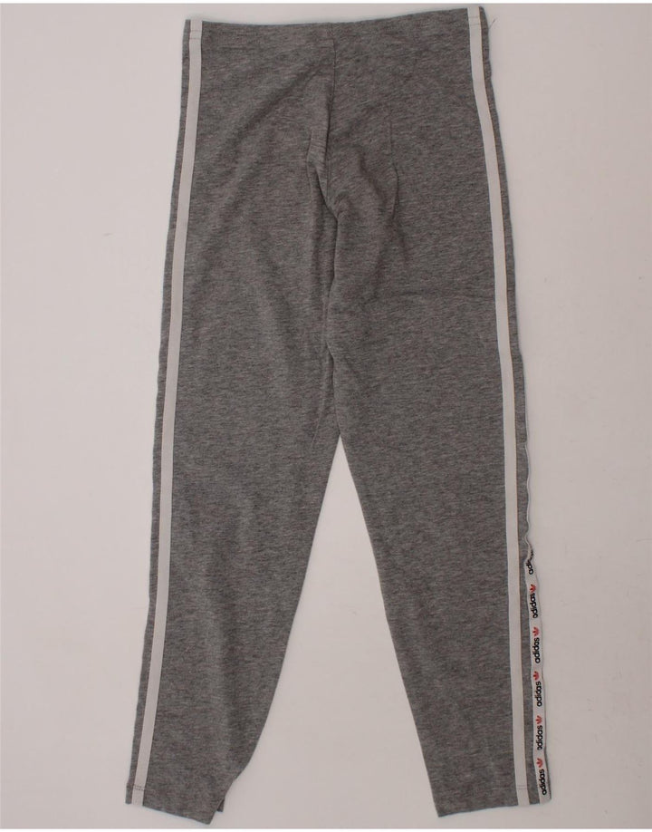 ADIDAS Girls Graphic Leggings 9-10 Years  Grey Cotton Vintage Adidas and Second-Hand Adidas from Messina Hembry 
