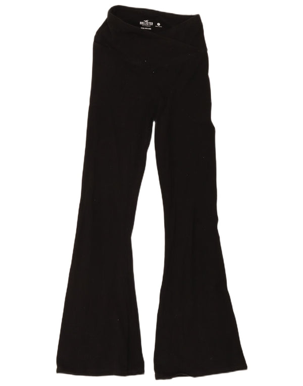 Leggings femininas de cintura alta alargadas Hollister Reino Unido 6 XS algodão preto