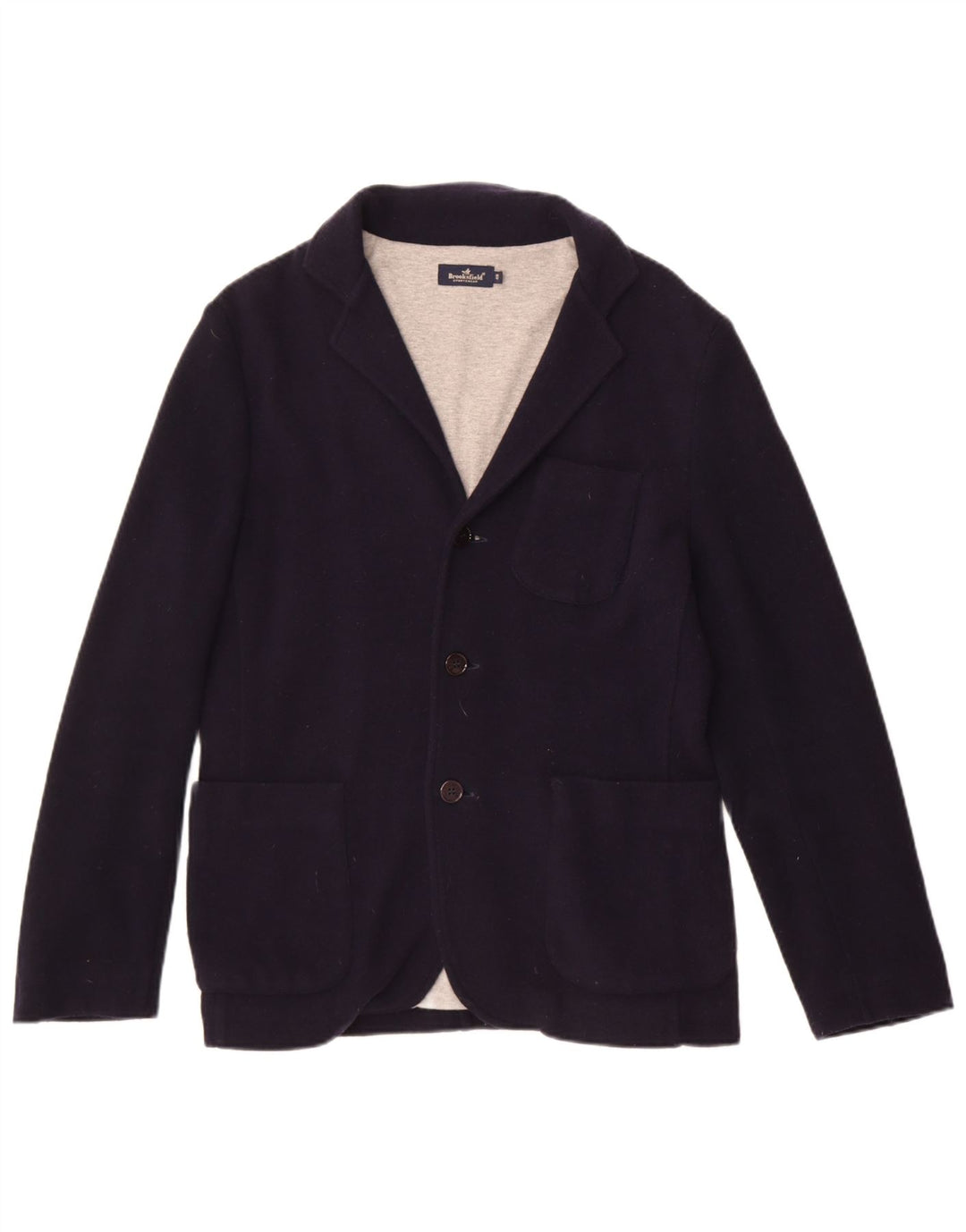 Brooksfield Mens Knit 3 Button Blazer Jacket IT 48 Médio Azul Marinho