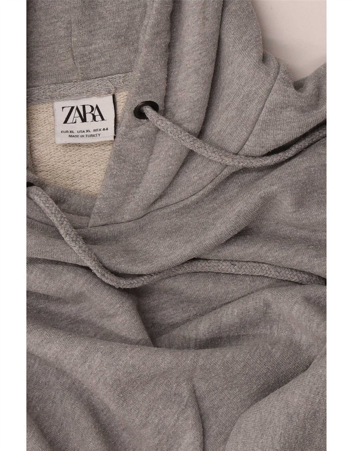 Zara Mens Hoodie Jumper XL Cinza