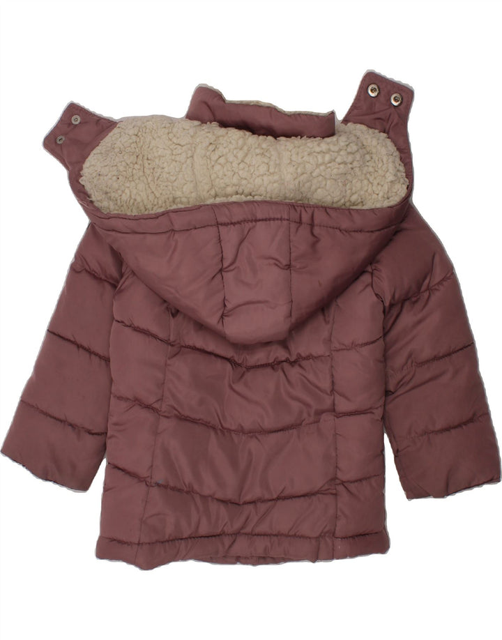 REEBOK Baby Girls Hooded Padded Jacket 18-24 Months Pink Polyester Vintage Reebok and Second-Hand Reebok from Messina Hembry 