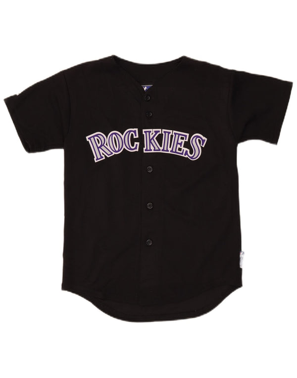 MAJESTIC Boys Colorado Rockies Graphic Jersey Top 13-14 anos médio preto
