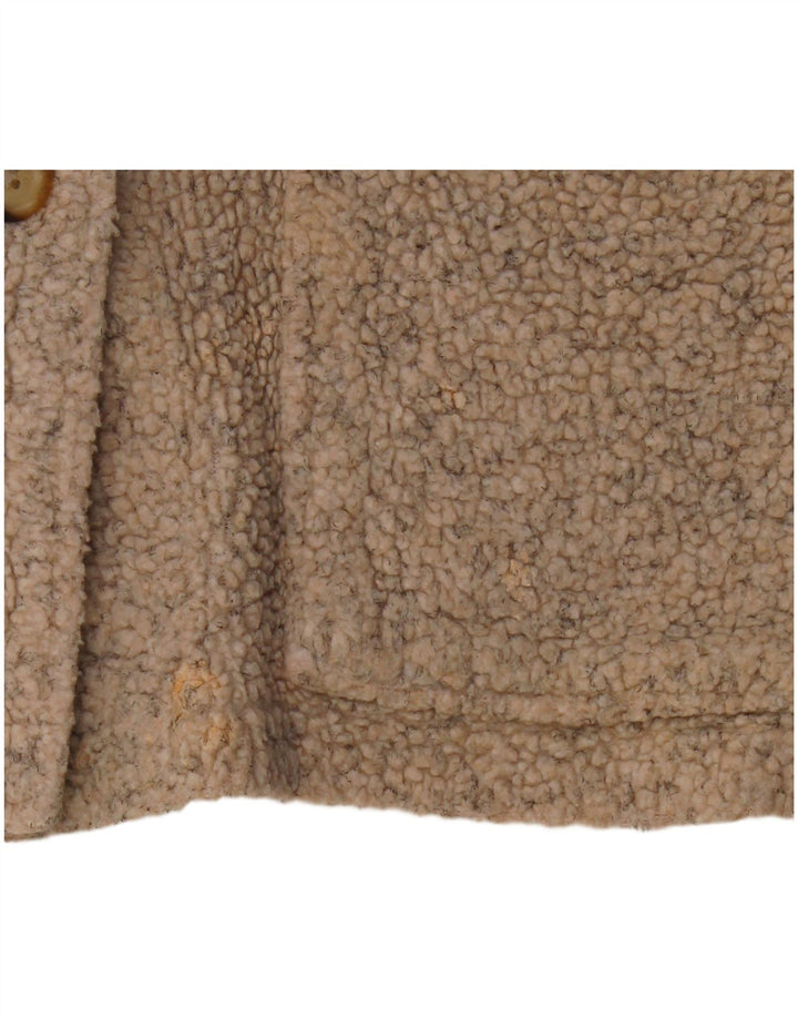 Columbia Womens Oversized Fleece Jacket UK 10 Pequeno Bege Acrílico