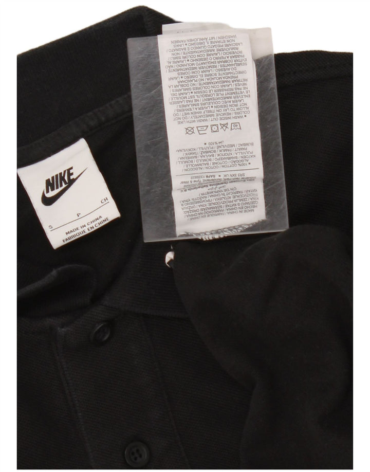 Camisa polo masculina NIKE pequena preta de algodão
