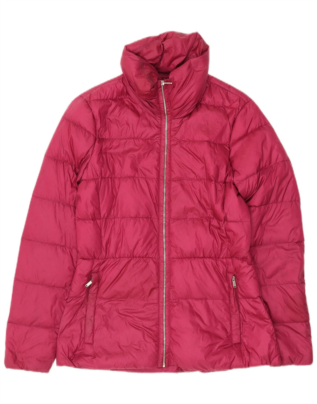 Jaqueta acolchoada feminina Massimo Dutti UK 10 pequena rosa nylon