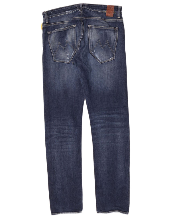 Meltin' Pot Masculino Melton Distressed Jeans Slim W32 L34 Azul Algodão