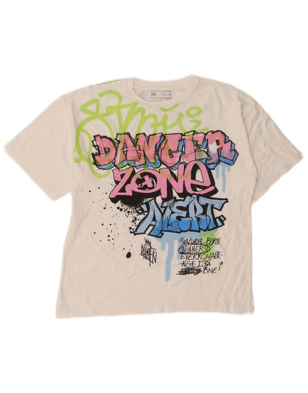 Zara Girls Graphic T-Shirt Top 11-12 Anos Branco