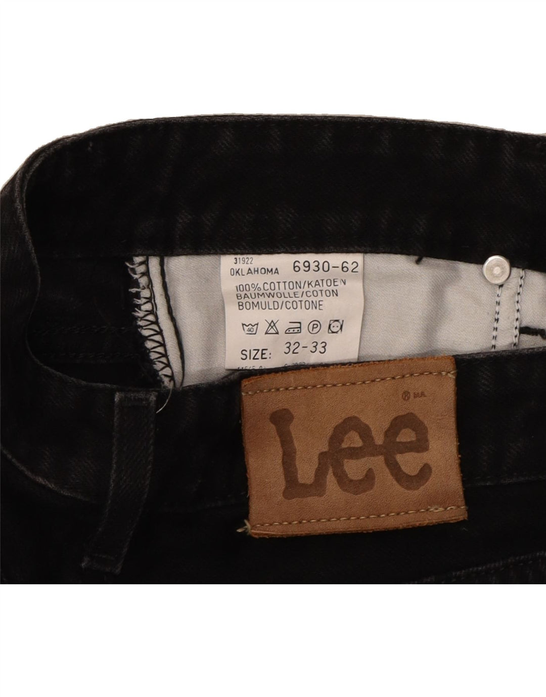 LEE Womens Tapered Jeans W28 L33 Black Cotton Vintage Lee and Second-Hand Lee from Messina Hembry 