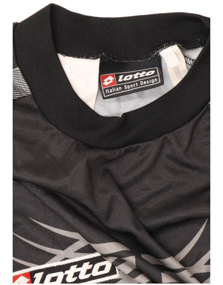 LOTTO Mens Juventus 2001-2002 Home Graphic Jersey Top Grande Preto Esportivo