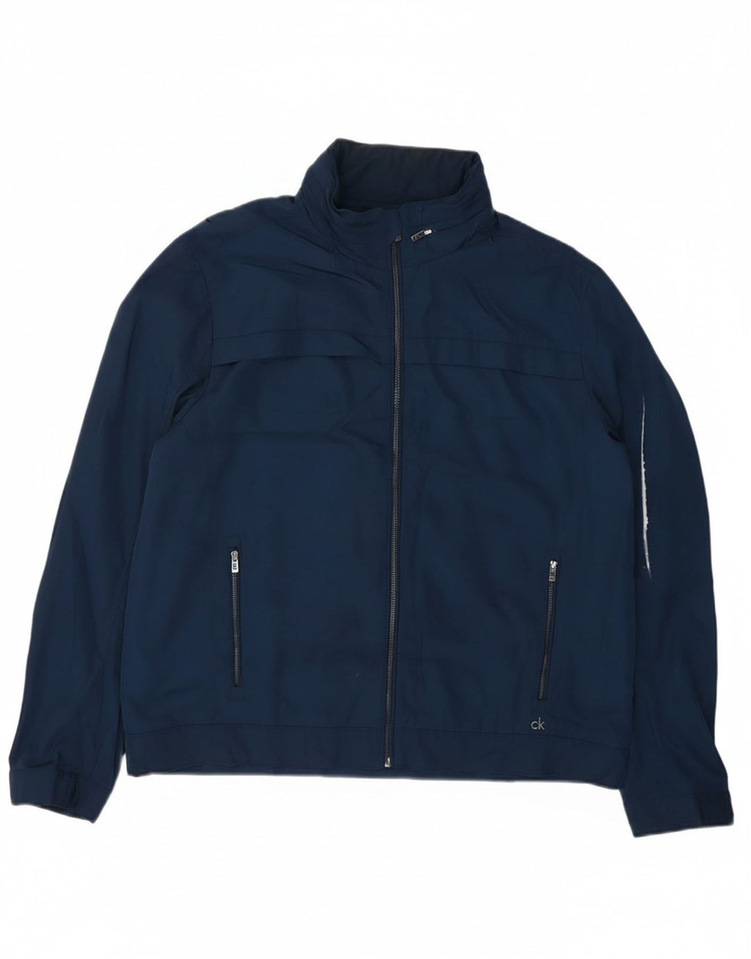 Jaqueta bomber masculina Calvin Klein UK 42 XL azul marinho poliéster