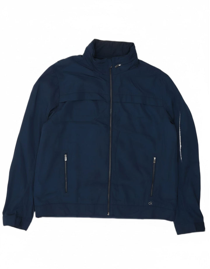 Jaqueta bomber masculina Calvin Klein UK 42 XL azul marinho poliéster